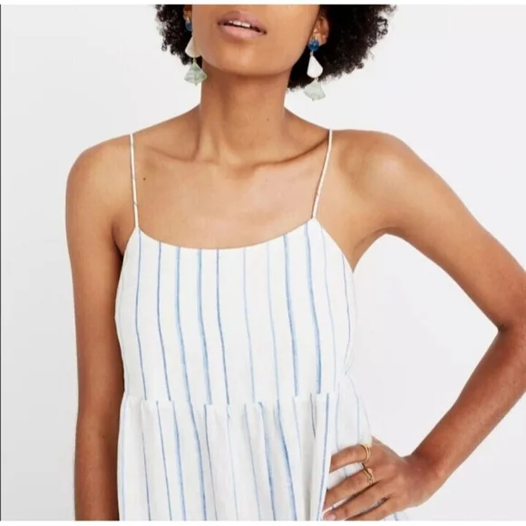 Madewell Women's White and Blue Dress Size 0 - Picture 4 of 8